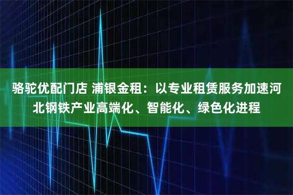 骆驼优配门店 浦银金租：以专业租赁服务加速河北钢铁产业高端化、智能化、绿色化进程