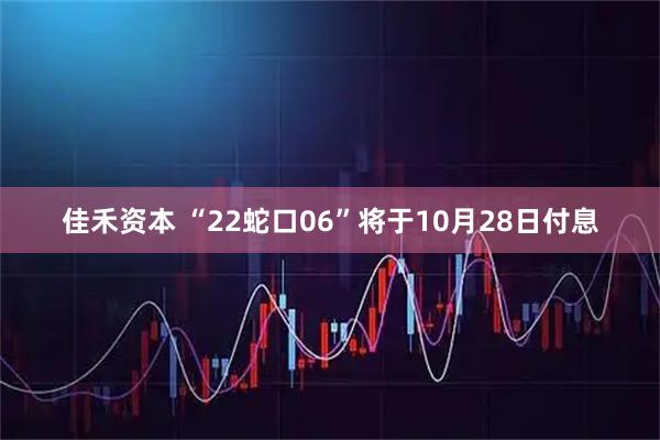 佳禾资本 “22蛇口06”将于10月28日付息